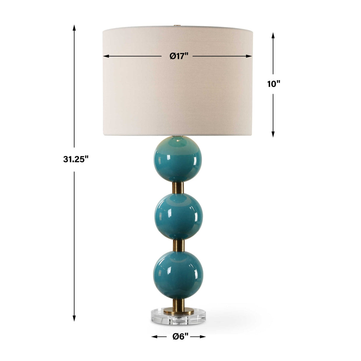 Blue Ceramic Spheres Table Lamp by Uttermost Palawan, alternate view 8