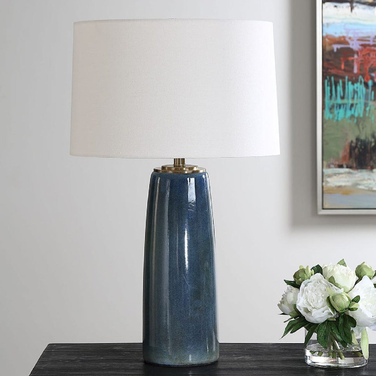 Blue Ceramic Table Lamp by Uttermost Submerged, alternate view 7