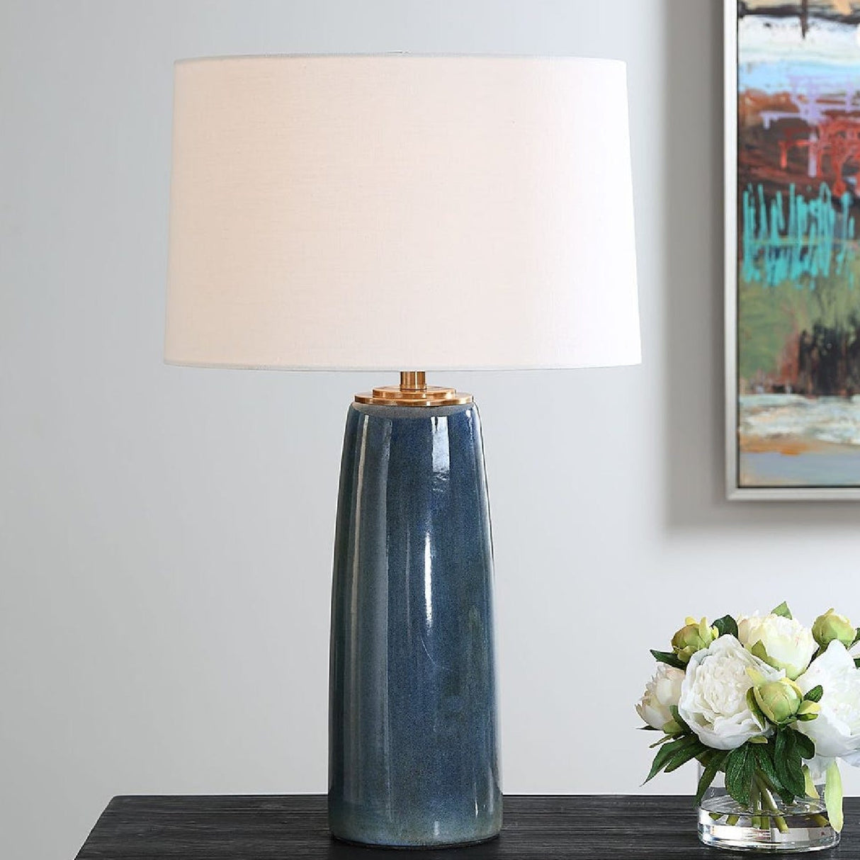 Blue Ceramic Table Lamp by Uttermost Submerged, alternate view 2
