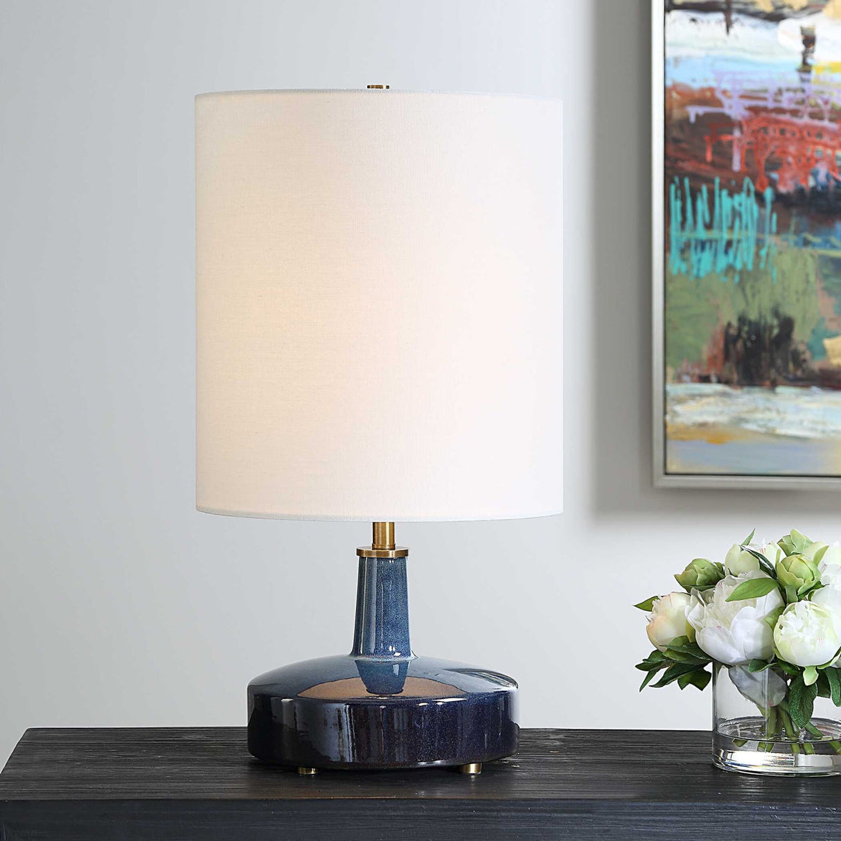 Blue Ombre Ceramic Table Lamp by Uttermost Abyss, alternate view 2
