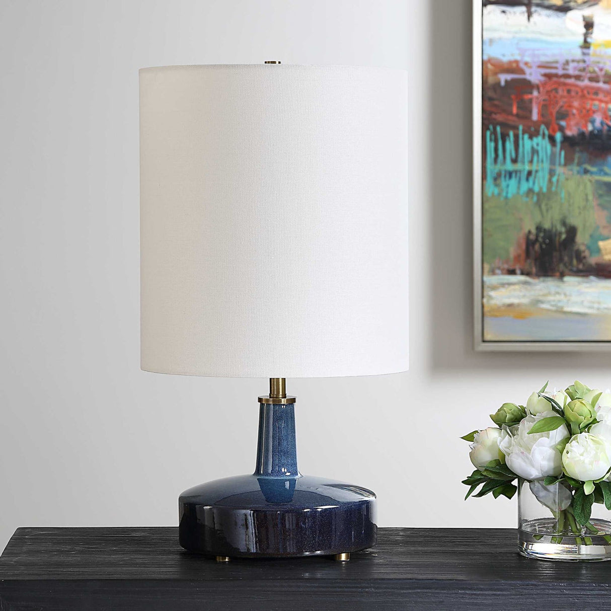 Blue Ombre Ceramic Table Lamp by Uttermost Abyss, alternate view 7