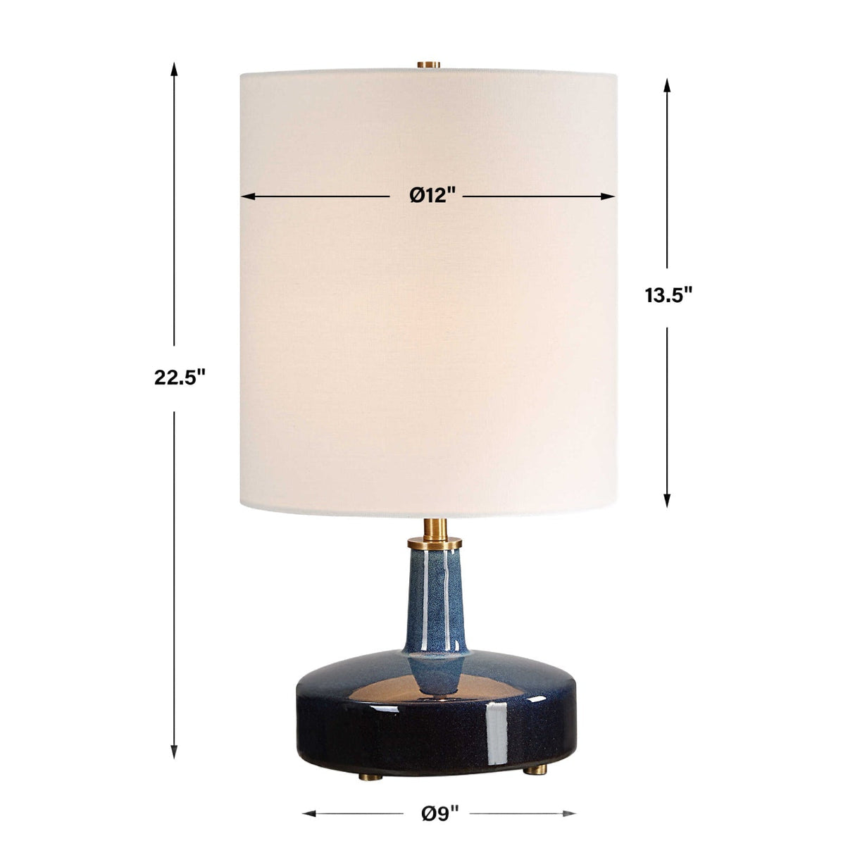 Blue Ombre Ceramic Table Lamp by Uttermost Abyss, alternate view 8