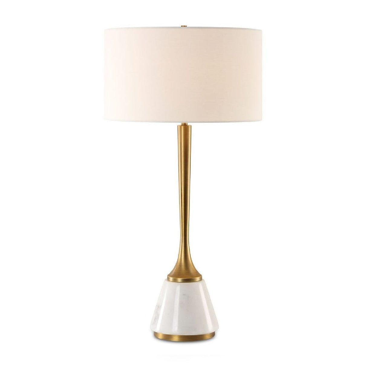 White Marble & Brass Table Lamp by Uttermost Avola
