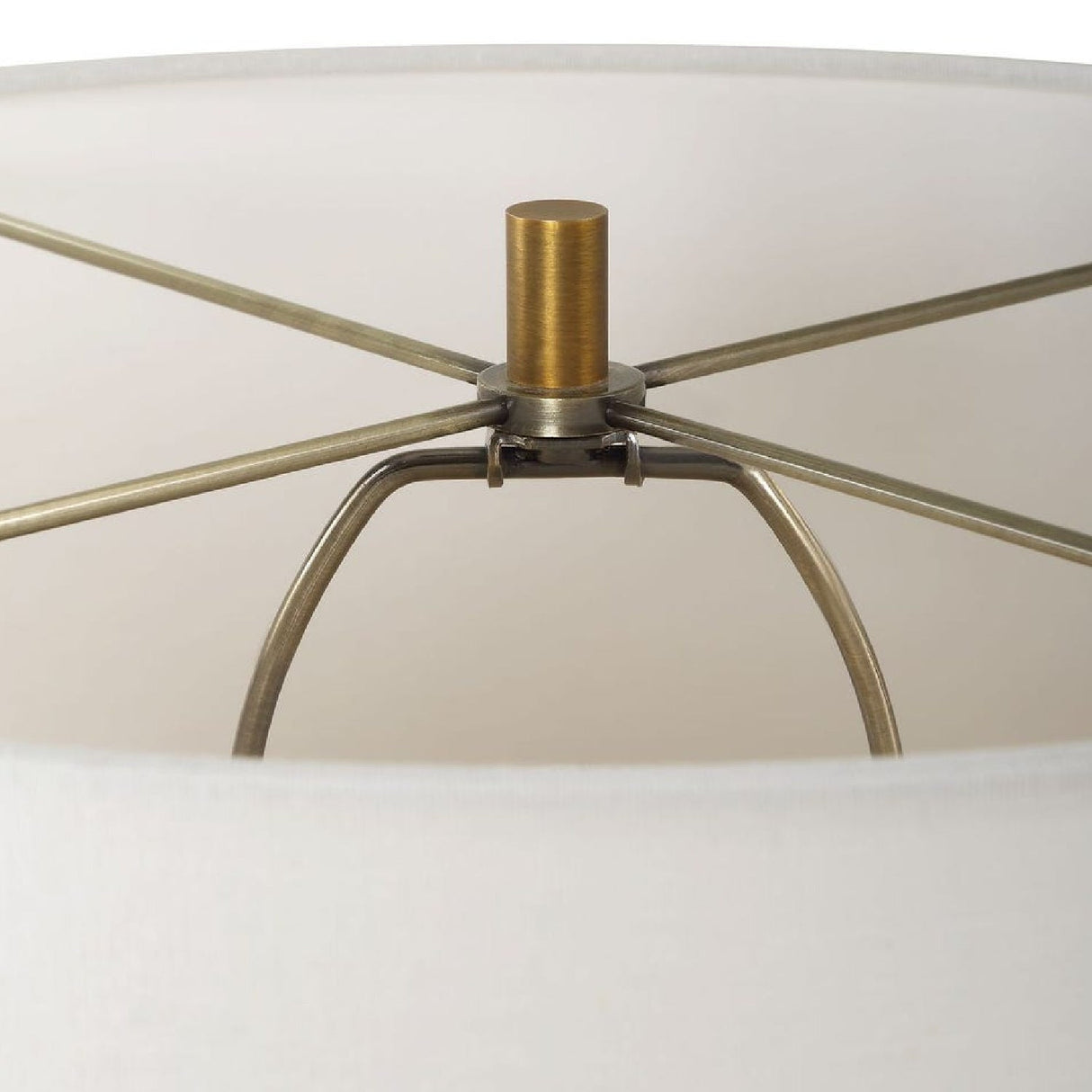 White Marble & Brass Table Lamp by Uttermost Avola, alternate view 8