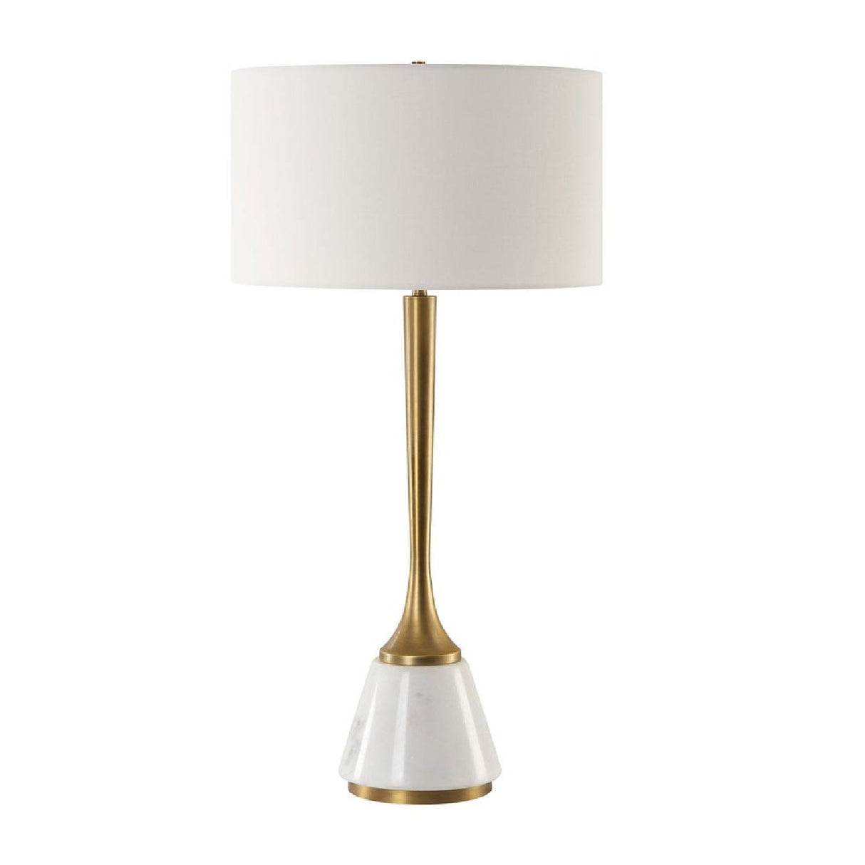 White Marble & Brass Table Lamp by Uttermost Avola, alternate view 3