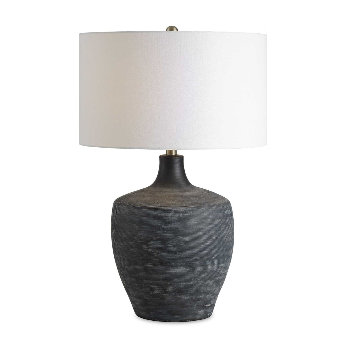 Modern European furniture - Ribbed Gray Ceramic Table Lamp by Uttermost Graphite - www.oroa.com