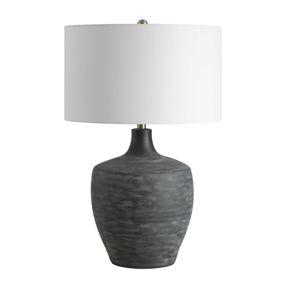 Ribbed Gray Ceramic Table Lamp | Oroa.com