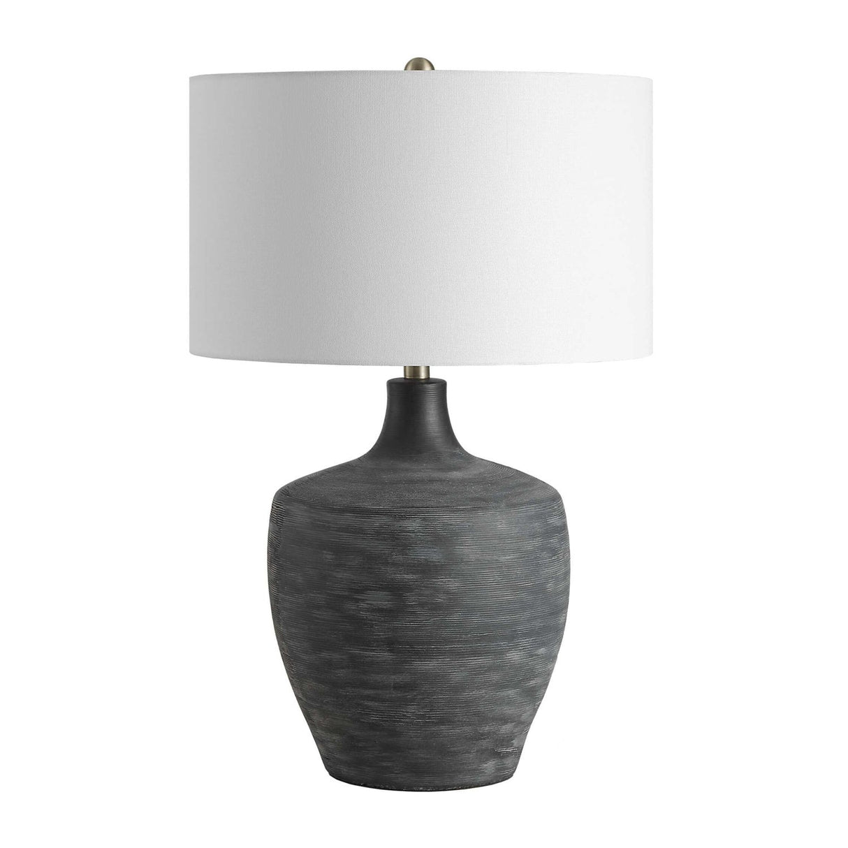 Modern European furniture - Ribbed Gray Ceramic Table Lamp by Uttermost Graphite - www.oroa.com