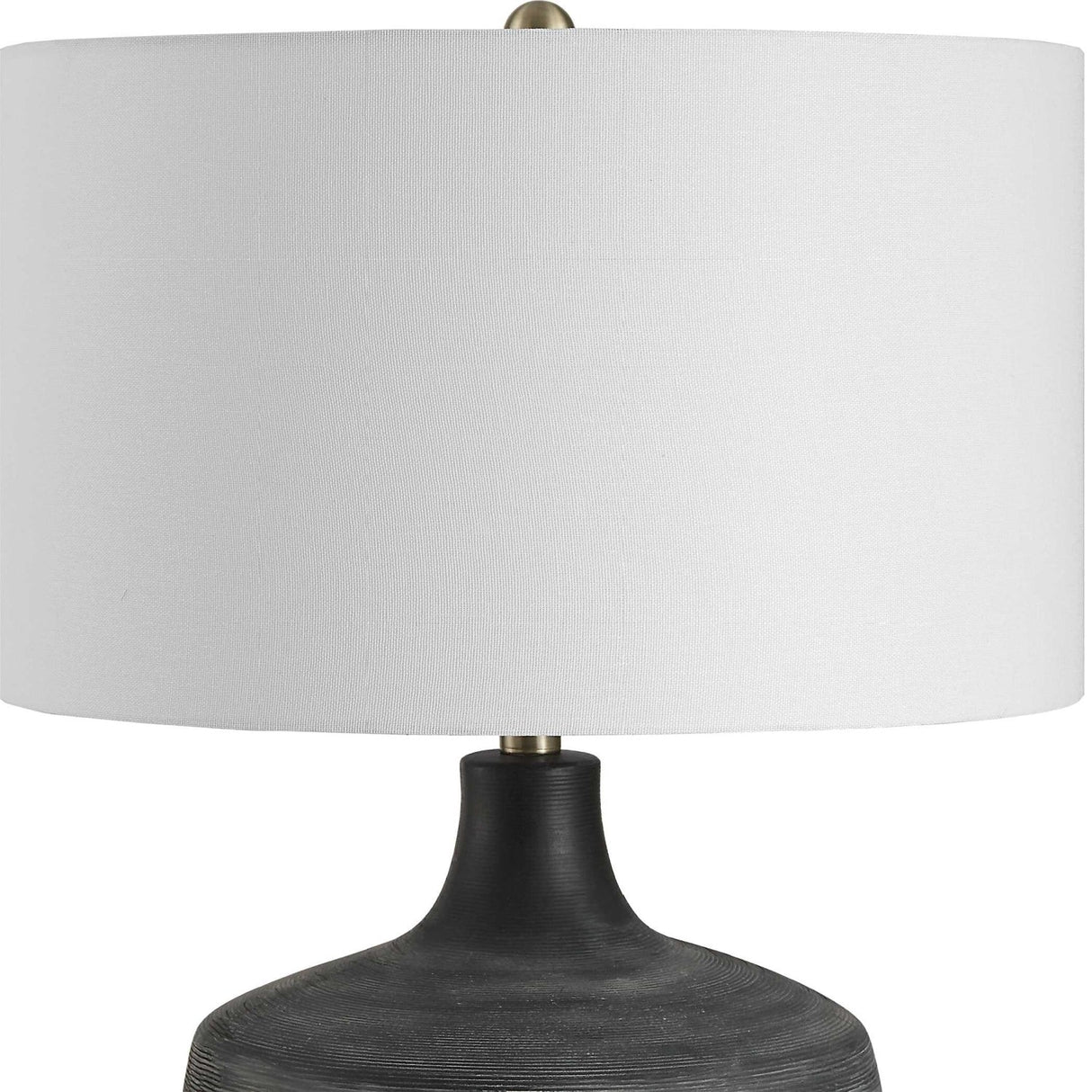 Modern European furniture - Ribbed Gray Ceramic Table Lamp by Uttermost Graphite - www.oroa.com