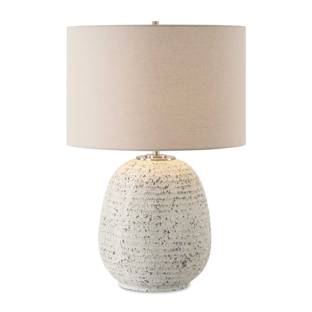 Modern European furniture - Distressed White Stone Table Lamp - www.oroa.com