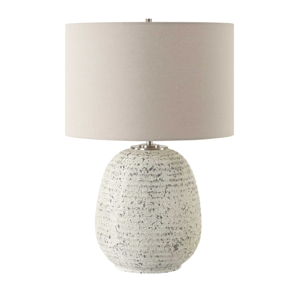 Modern European furniture - Distressed White Stone Table Lamp - www.oroa.com