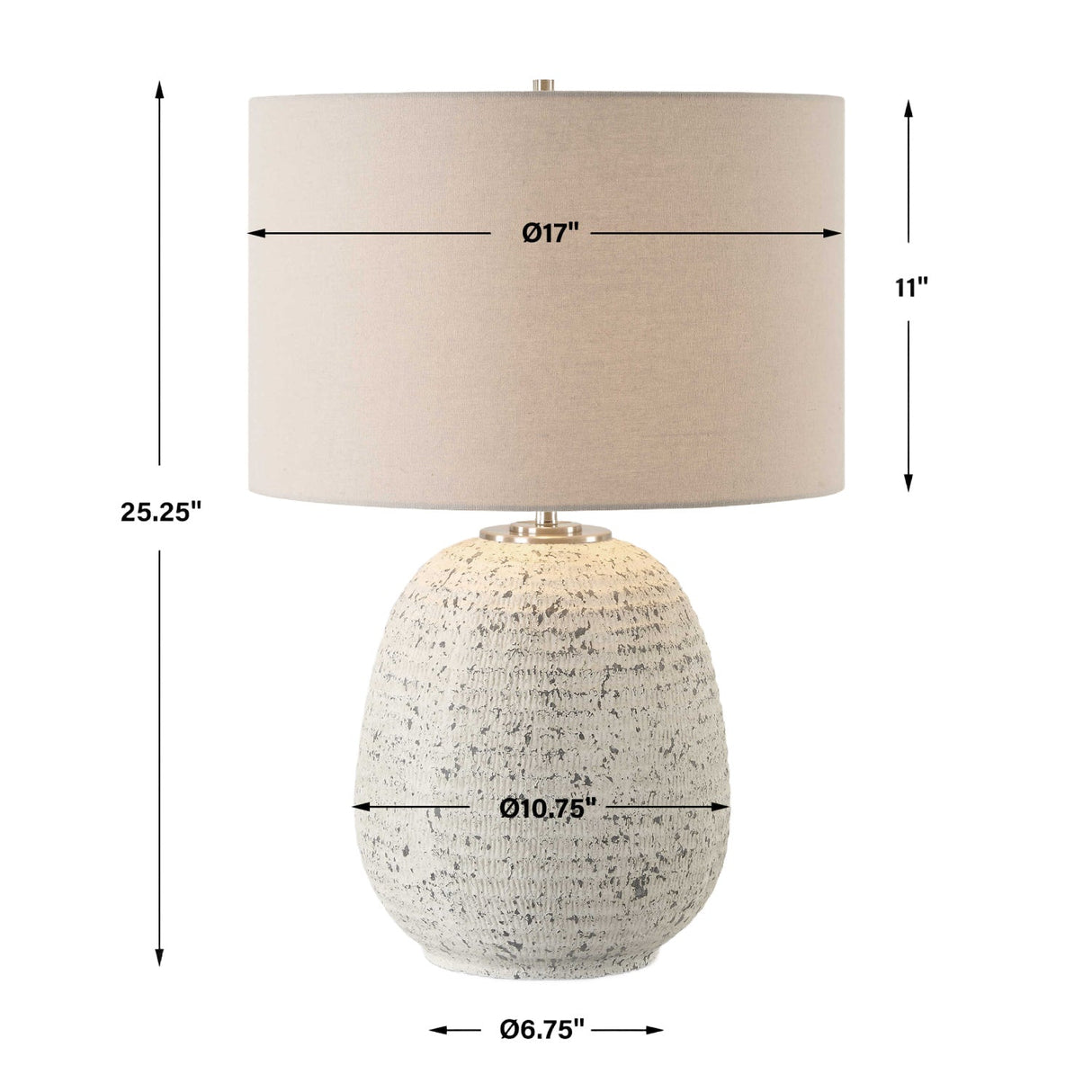 Modern European furniture - Distressed White Stone Table Lamp - www.oroa.com