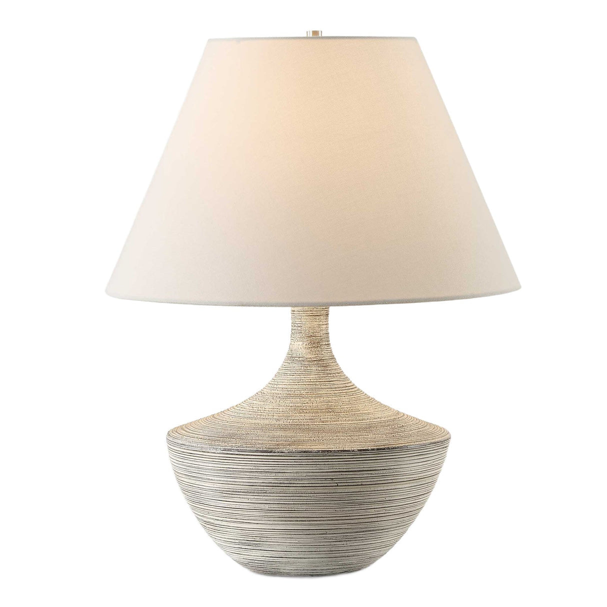Modern European furniture - White Distressed Ceramic Table Lamp by Uttermost Carafe - www.oroa.com