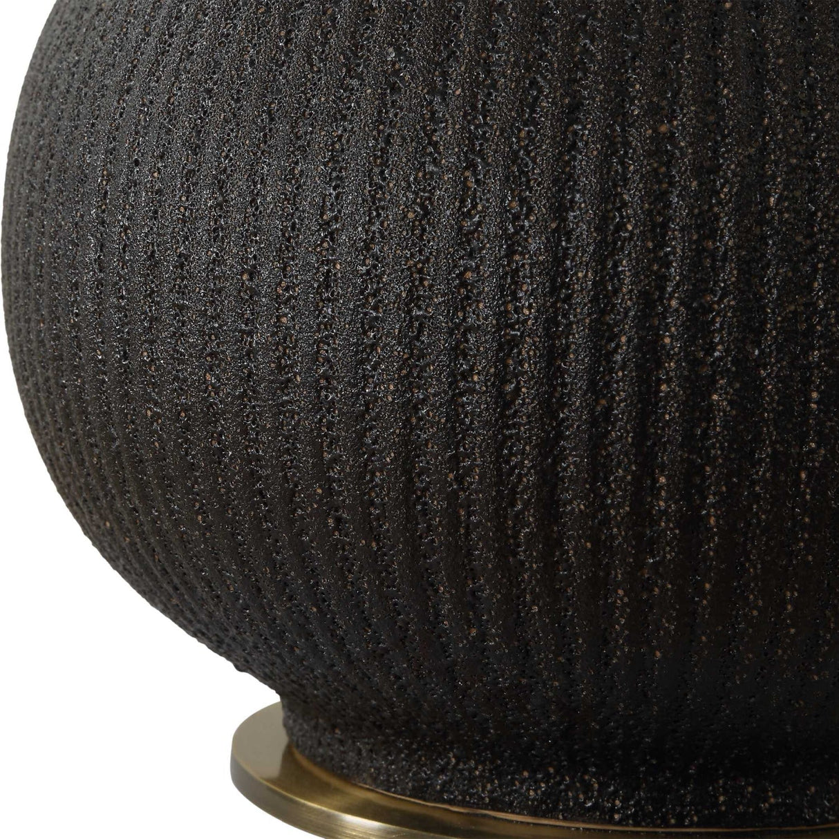 Ribbed Black Ceramic Table Lamp by Uttermost Rimini, alternate view 6