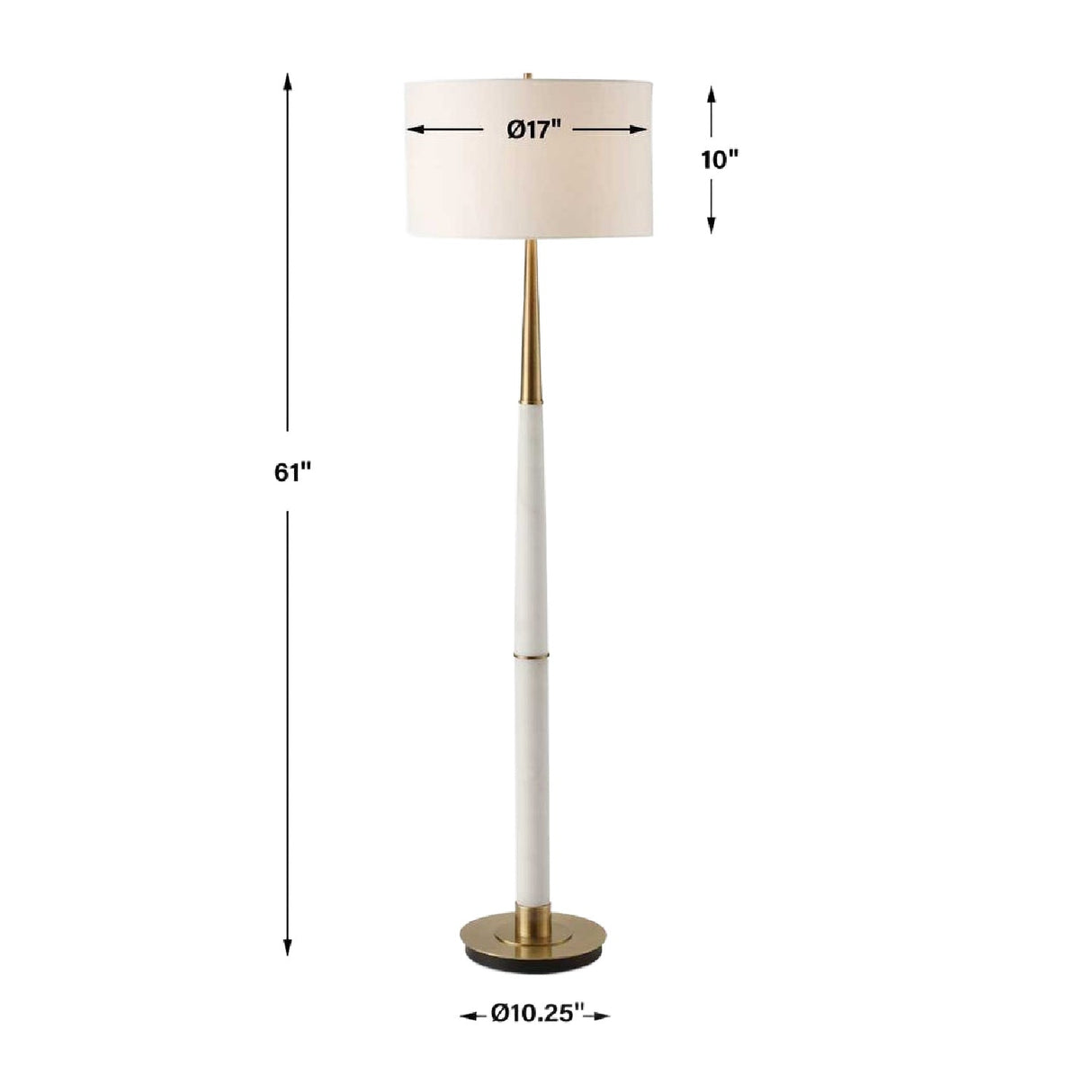 White Marble Column Floor Lamp by Uttermost Faro, alternate view 4