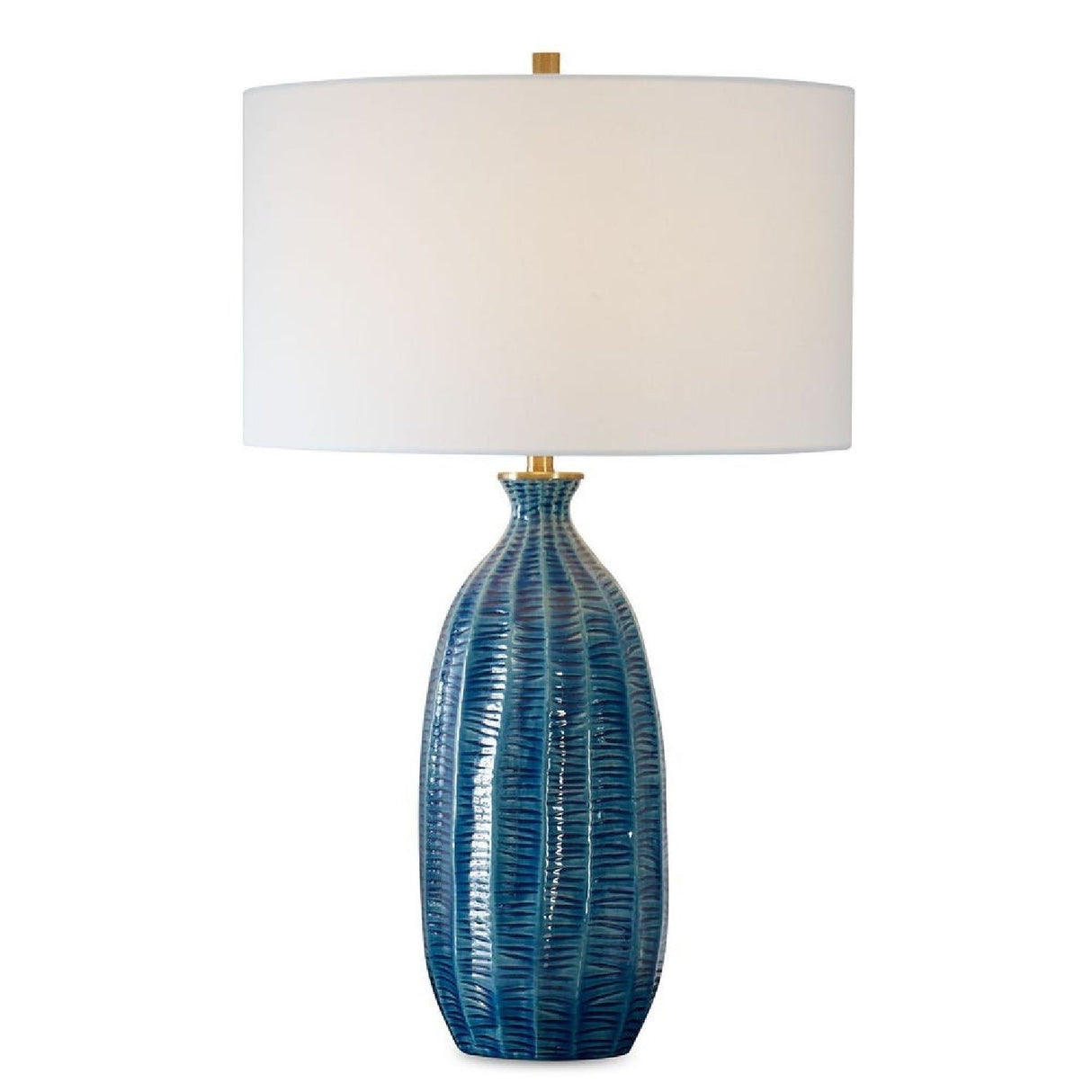 Modern European furniture - Blue Organic-Fluted Ceramic Table Lamp by Uttermost Bixby - www.oroa.com