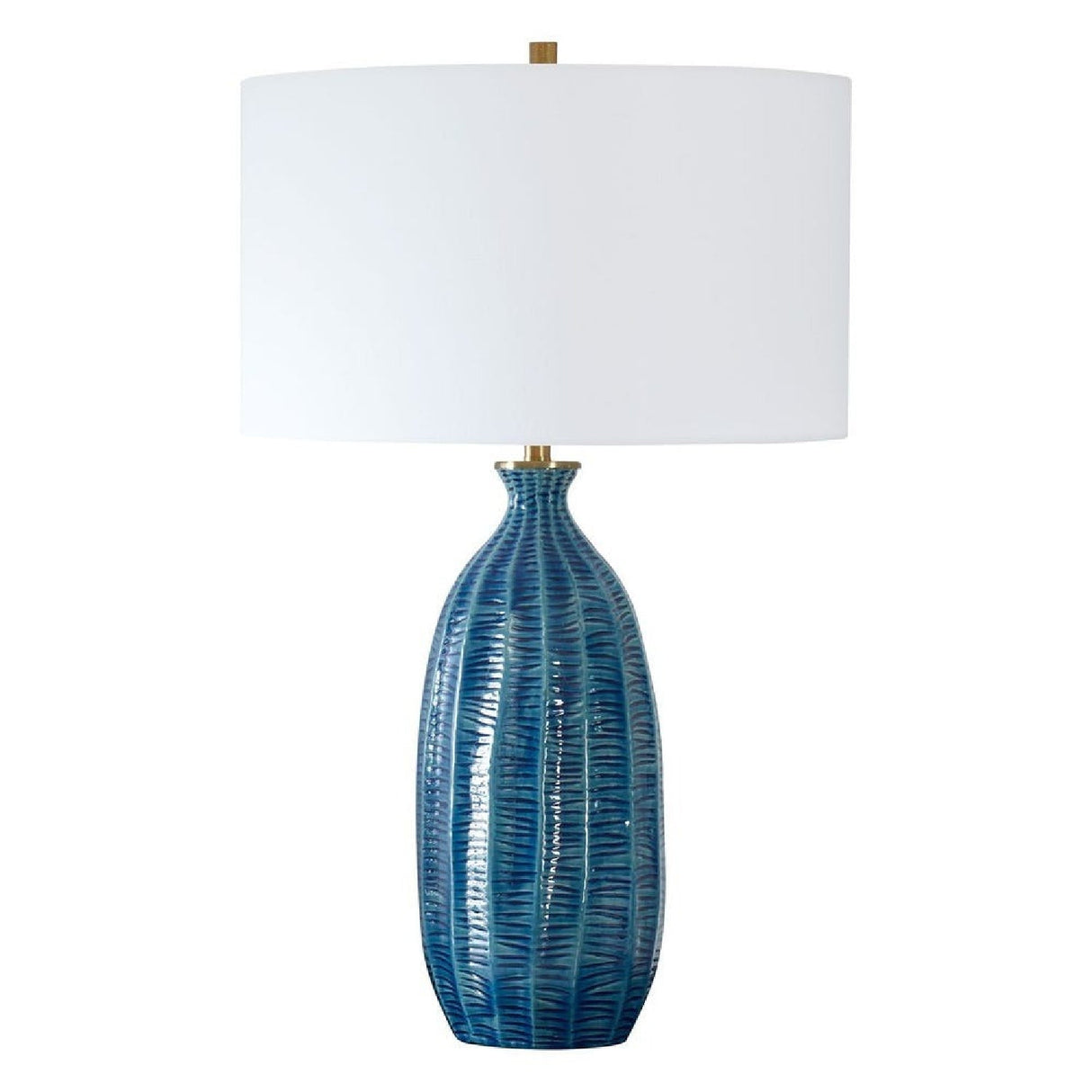 Modern European furniture - Blue Organic-Fluted Ceramic Table Lamp by Uttermost Bixby - www.oroa.com