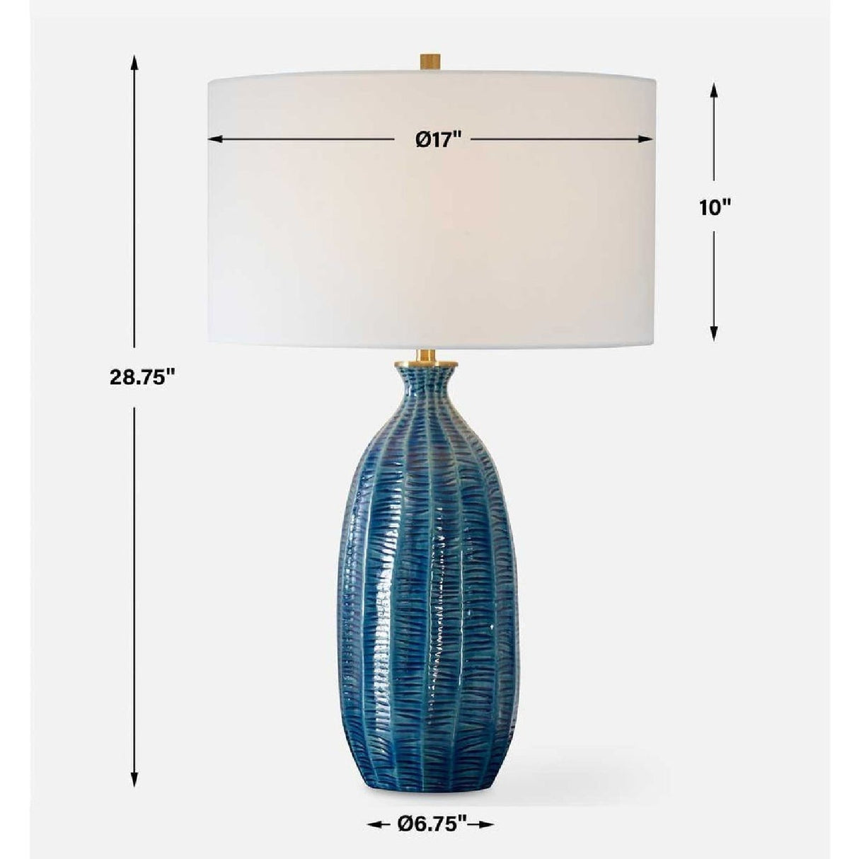 Modern European furniture - Blue Organic-Fluted Ceramic Table Lamp by Uttermost Bixby - www.oroa.com