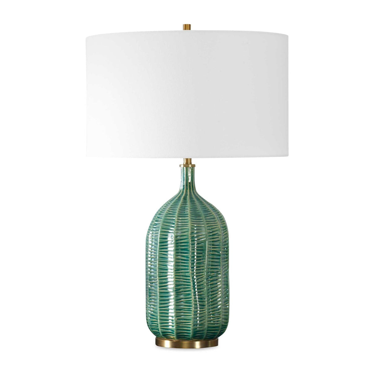 Modern European furniture - Green Ceramic Scalloped Table Lamp by Uttermost Bixby - www.oroa.com
