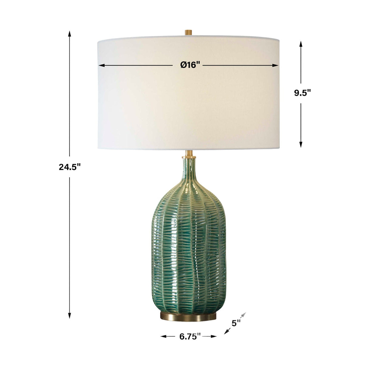 Modern European furniture - Green Ceramic Scalloped Table Lamp by Uttermost Bixby - www.oroa.com