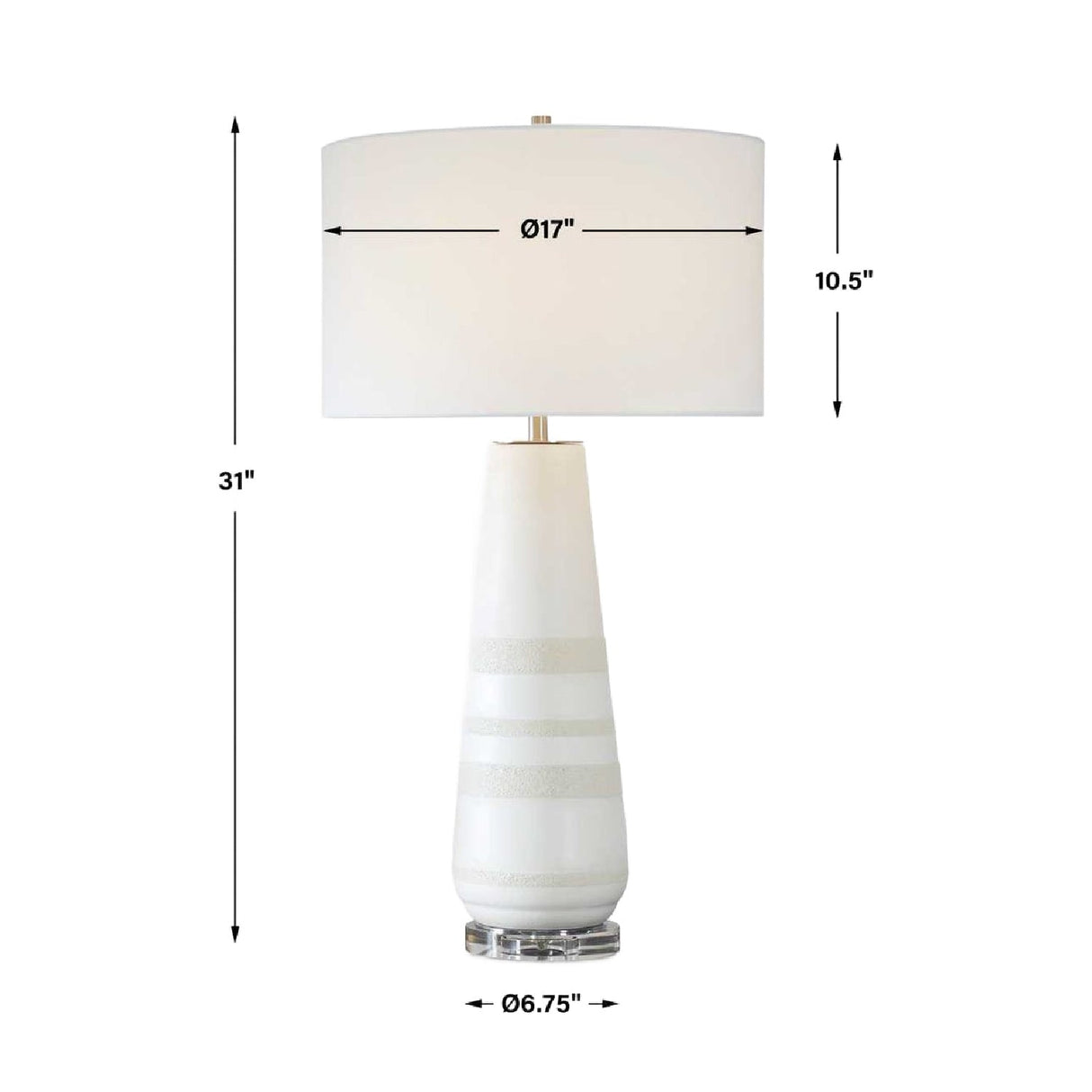 White & Gray Ceramic Table Lamp by Uttermost Santino, alternate view 5