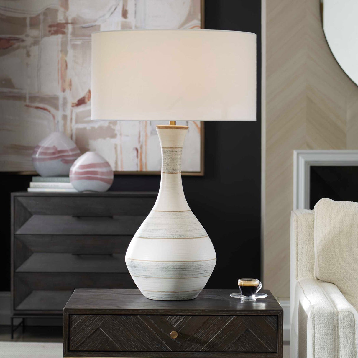 Modern European furniture - Stripes Ceramic Table Lamp by Uttermost Potter - www.oroa.com
