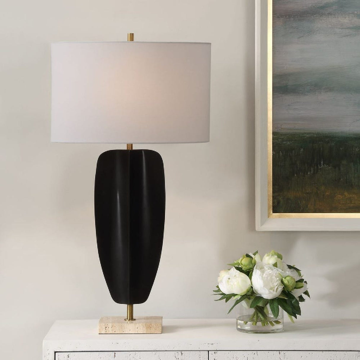 Modern European furniture - Black Iron Modern Table Lamp by Uttermost Kure - www.oroa.com