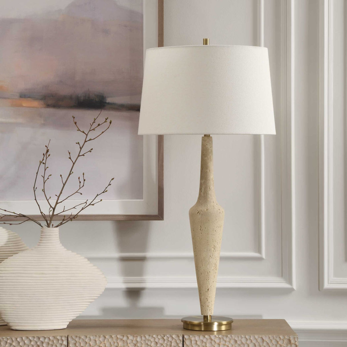 Travertine Inspired Table Lamp by Uttermost Juliet, alternate view 7