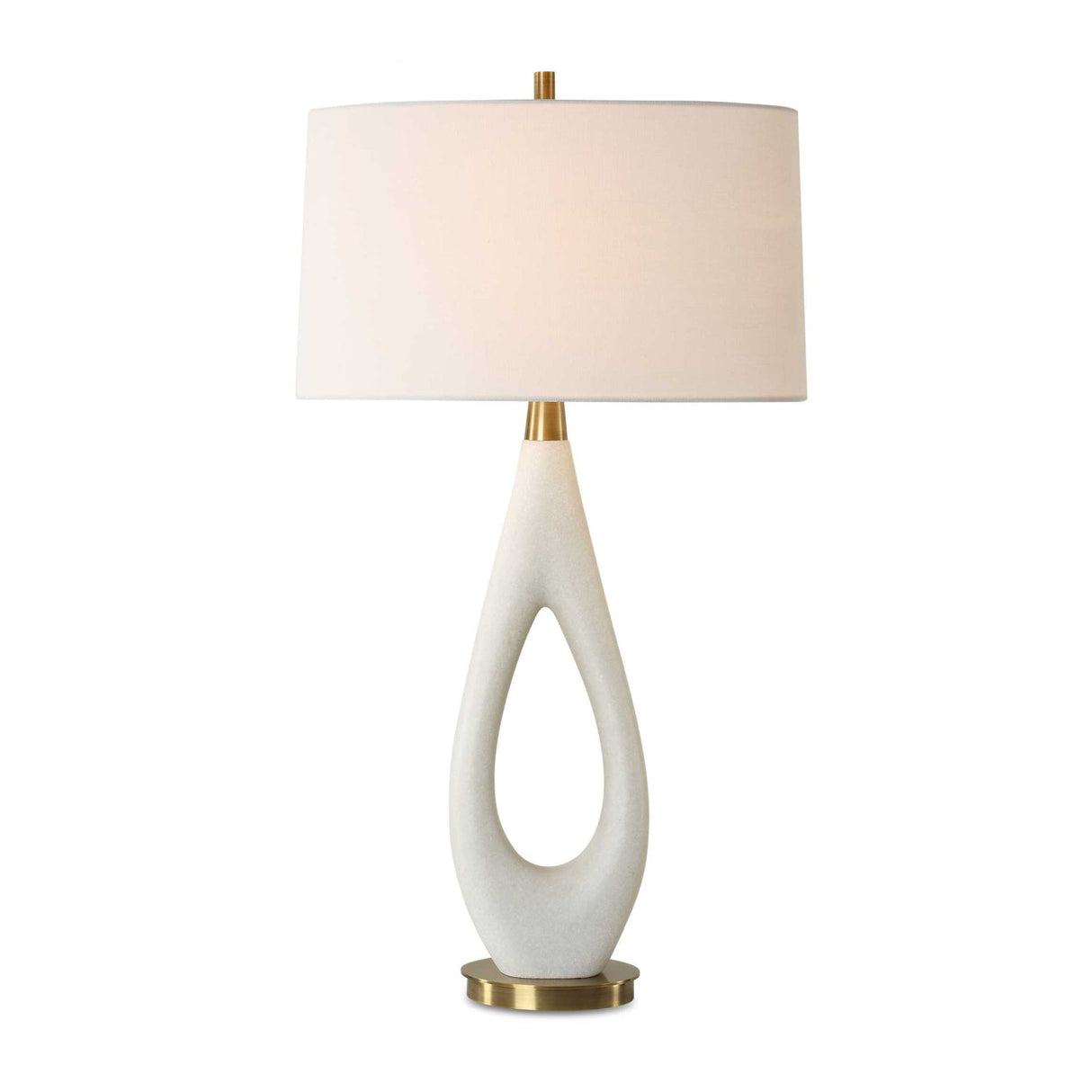 Modern European furniture - White Stone Table Lamp by Uttermost Promenade - www.oroa.com