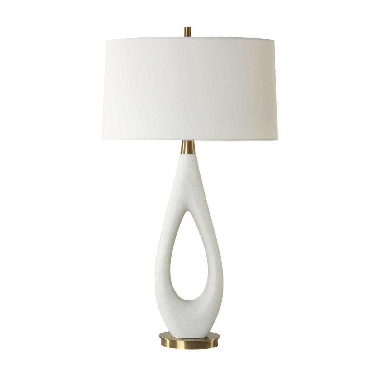 Modern European furniture - White Stone Table Lamp by Uttermost Promenade - www.oroa.com