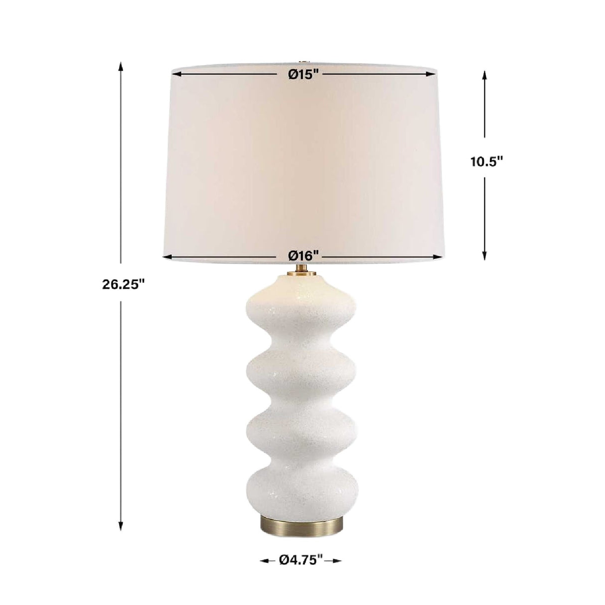 White Porcelain Table Lamp by Uttermost Liora, alternate view 4