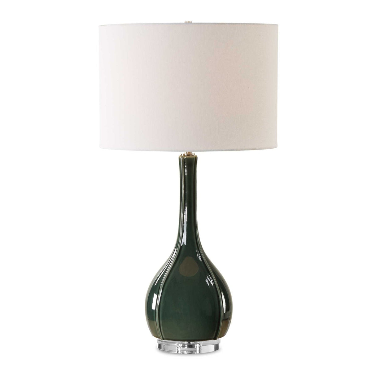 Modern European furniture - Green Ceramic Fluted Table Lamp by Uttermost Essex - www.oroa.com