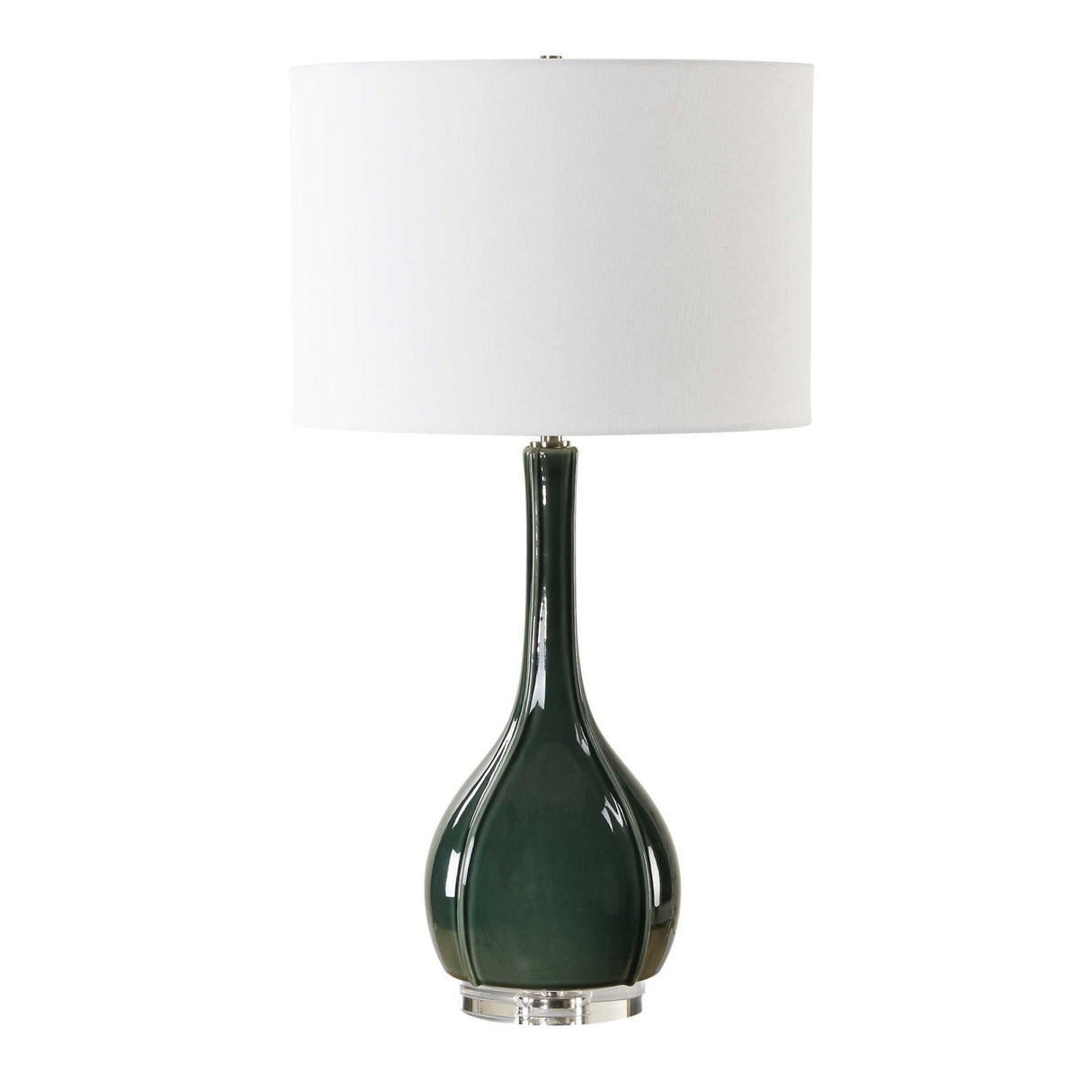 Modern European furniture - Green Ceramic Fluted Table Lamp by Uttermost Essex - www.oroa.com