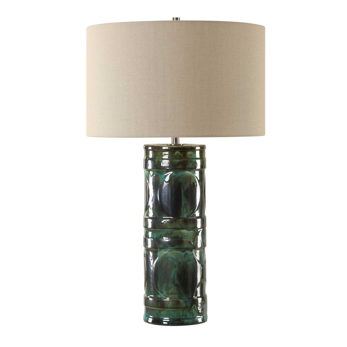 Modern European furniture - Green Glazed Ceramic Table Lamp by Uttermost Loch - www.oroa.com