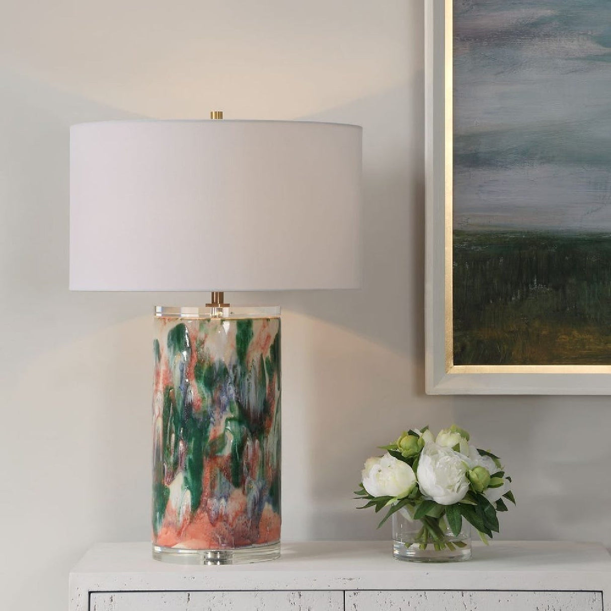 Modern European furniture - Multicolored Ceramic Table Lamp by Uttermost Silvie - www.oroa.com