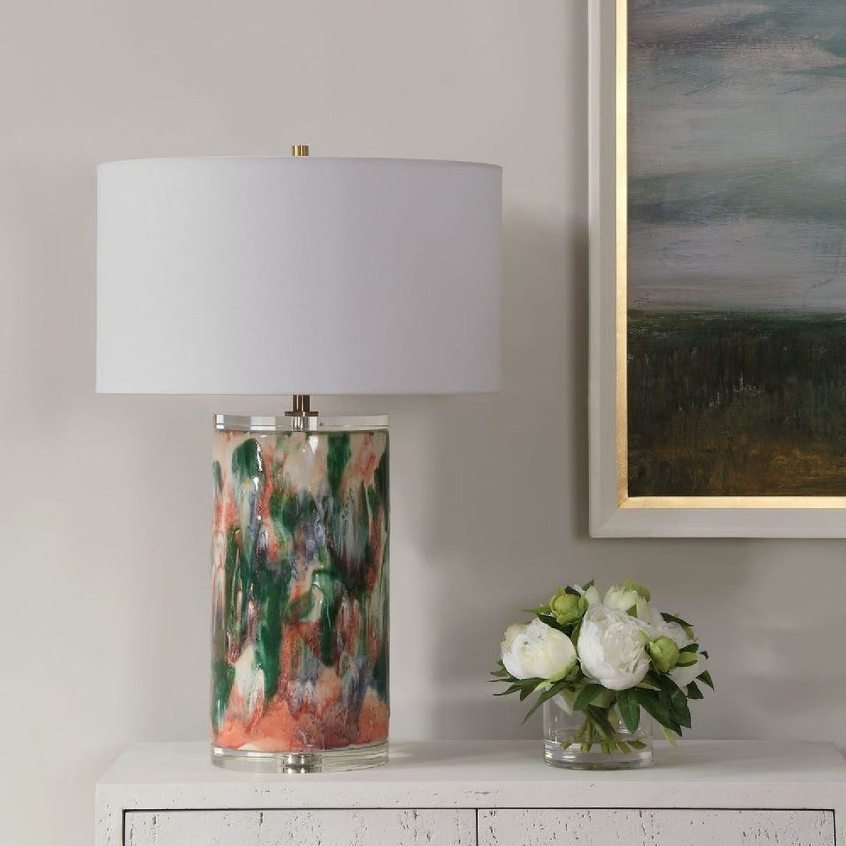 Modern European furniture - Multicolored Ceramic Table Lamp by Uttermost Silvie - www.oroa.com