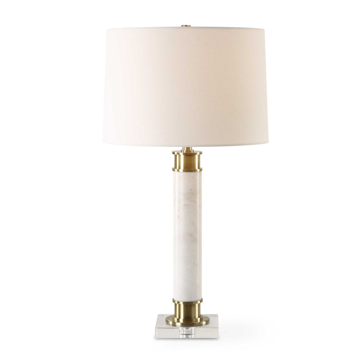 Modern European furniture - White Marble Column Table Lamp by Uttermost Plinth - www.oroa.com