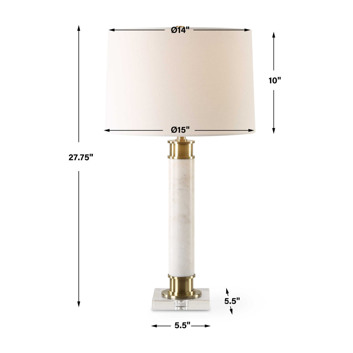 White Marble Column Table Lamp | Oroa.com