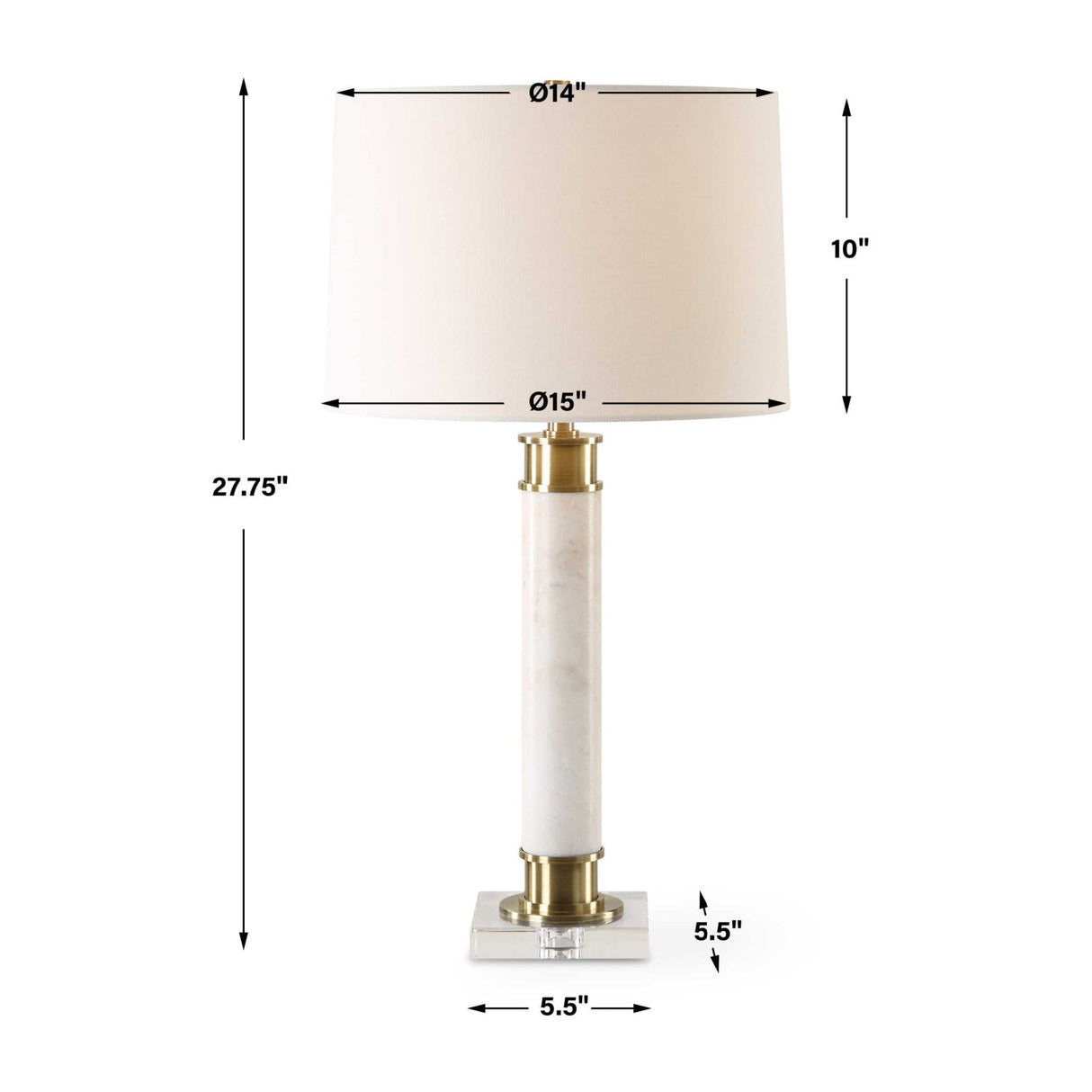 Modern European furniture - White Marble Column Table Lamp by Uttermost Plinth - www.oroa.com