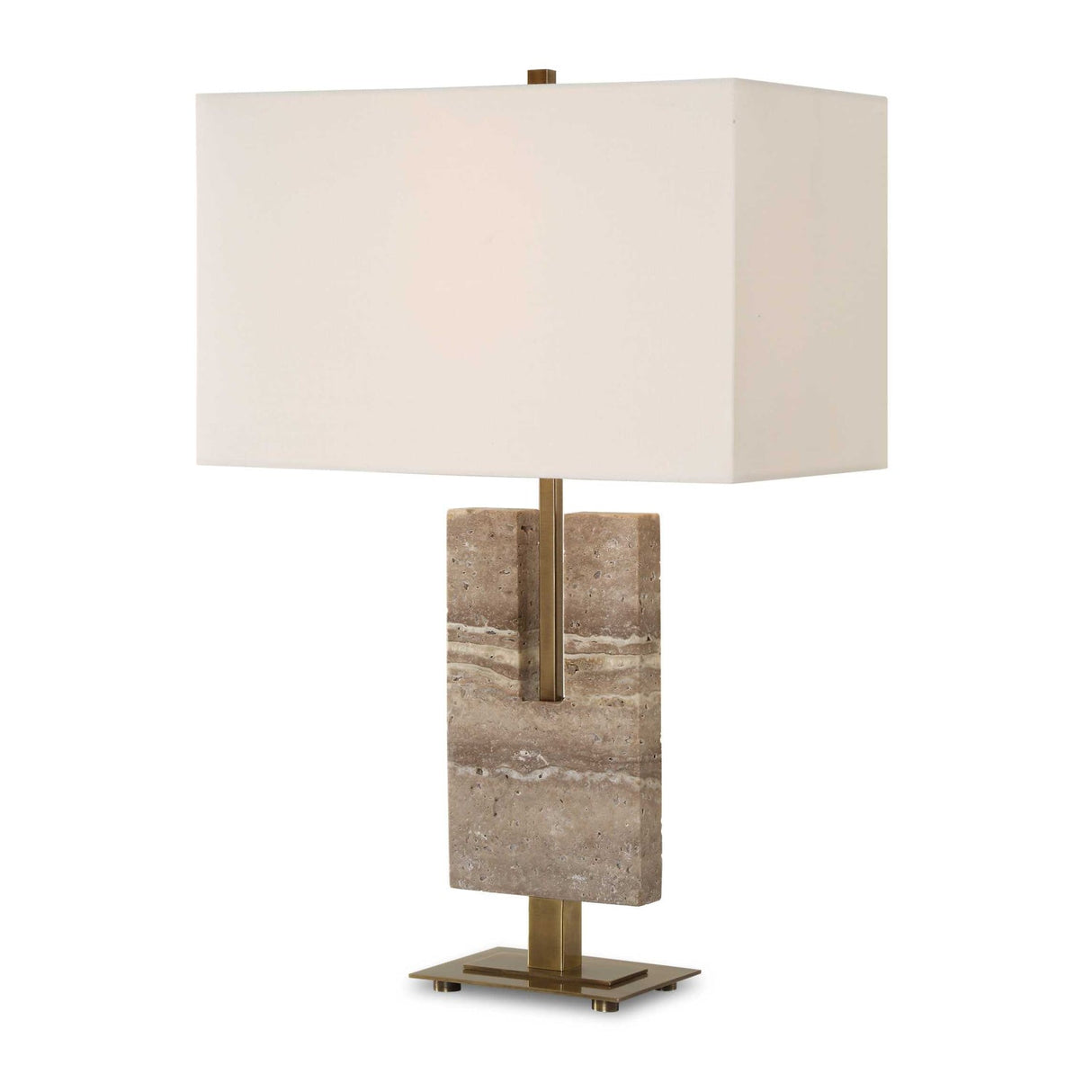 Modern European furniture - U-Shaped Travertine Table Lamp - www.oroa.com