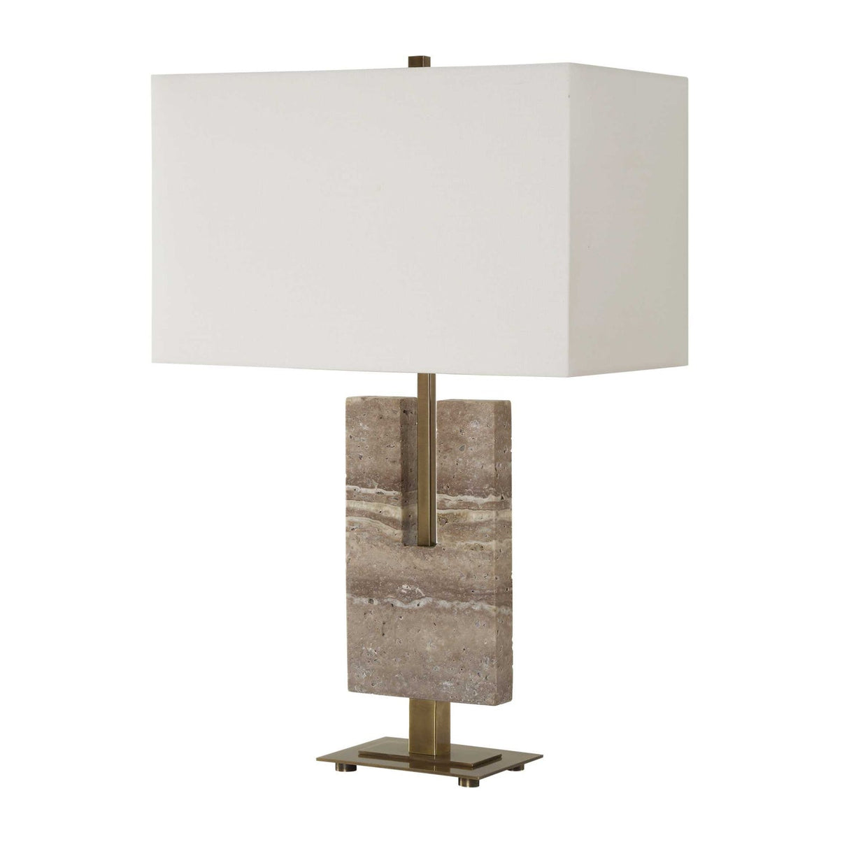 Modern European furniture - U-Shaped Travertine Table Lamp - www.oroa.com
