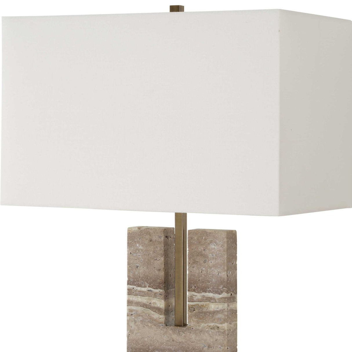 Modern European furniture - U-Shaped Travertine Table Lamp - www.oroa.com