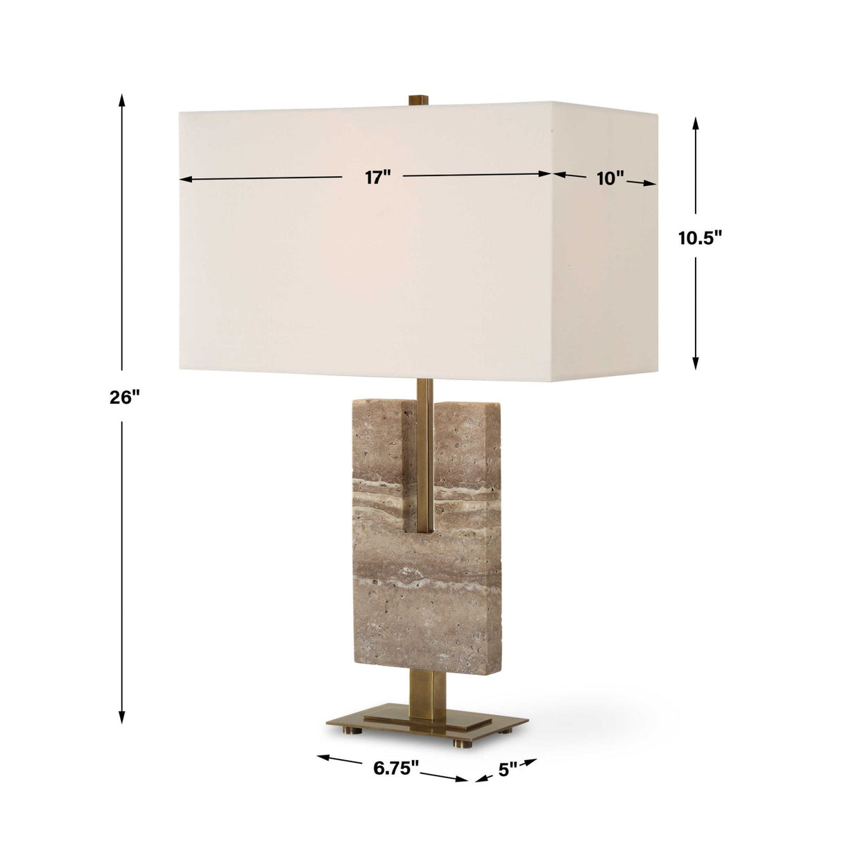 Modern European furniture - U-Shaped Travertine Table Lamp - www.oroa.com