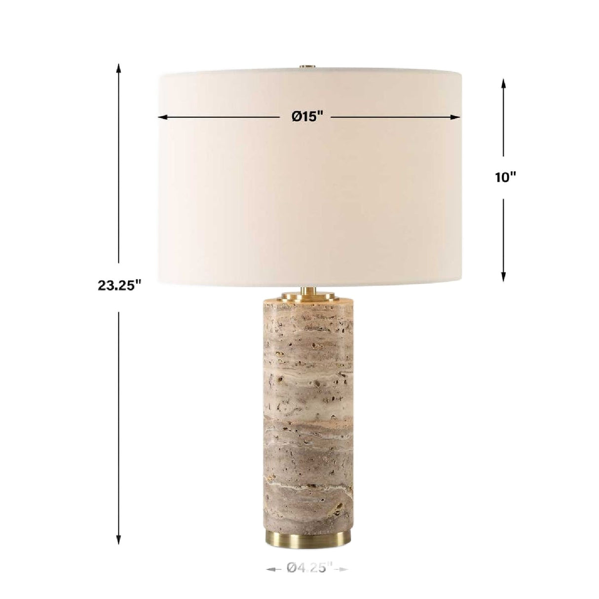 Honed Travertine Table Lamp by Uttermost Cortado, alternate view 4