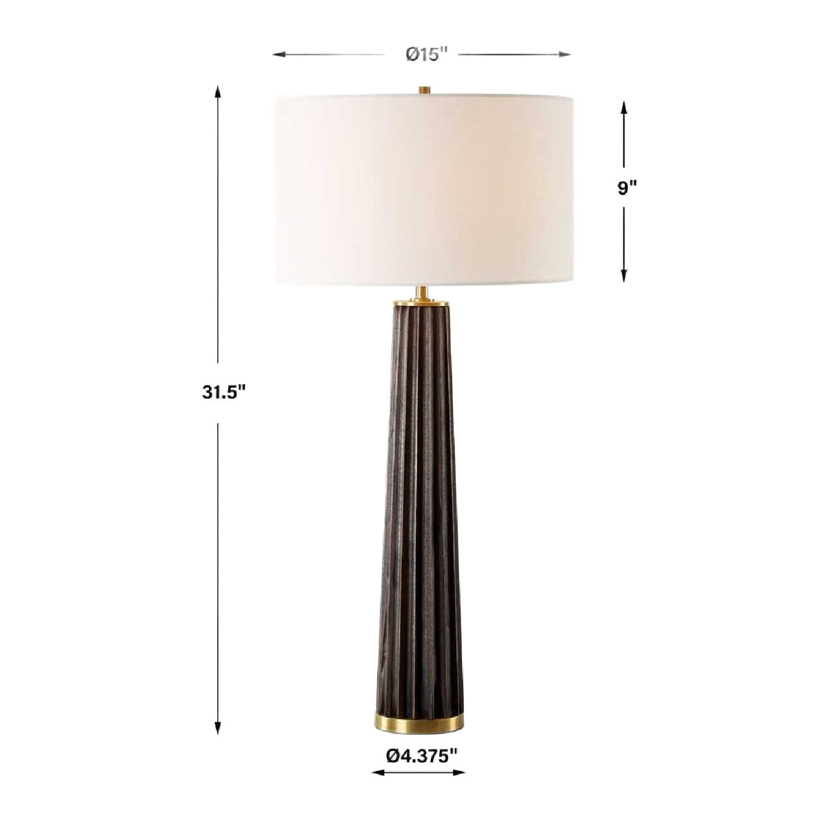 Scalloped Dark Oak Table Lamp by Uttermost Forage, alternate view 4