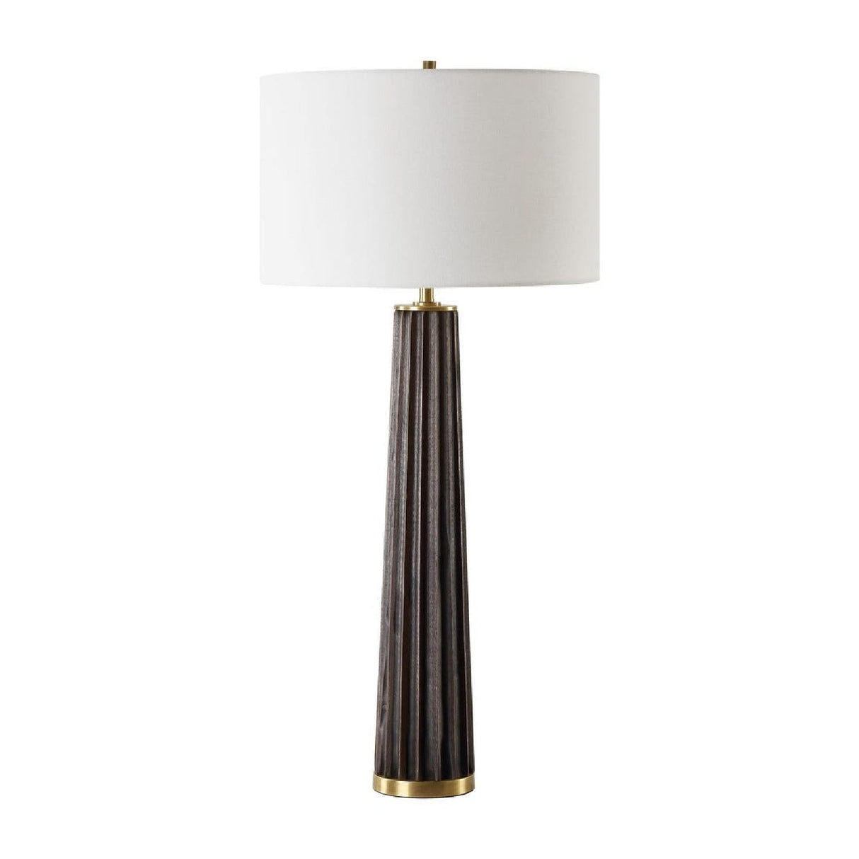 Scalloped Dark Oak Table Lamp by Uttermost Forage, alternate view 3