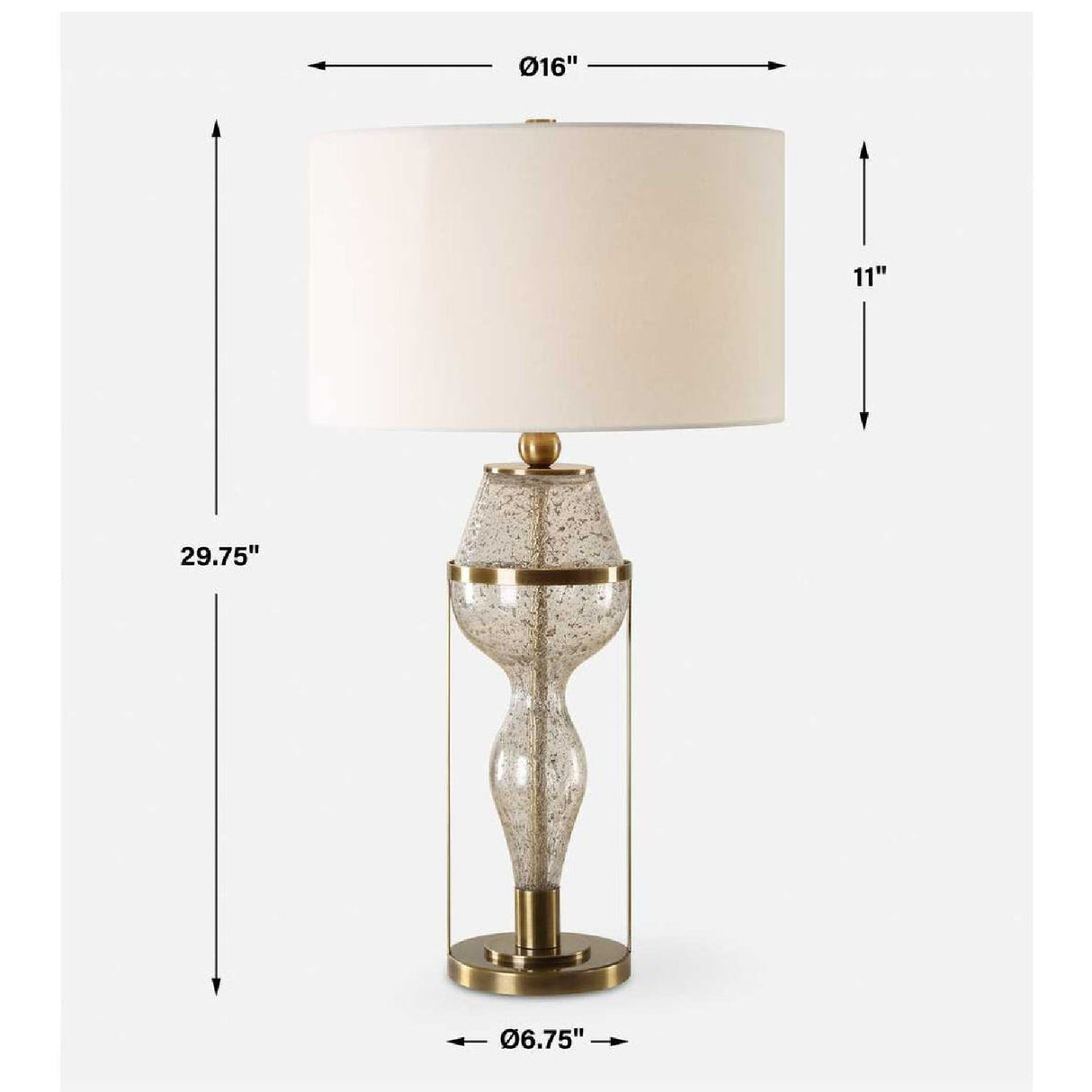 Hourglass Seeded Glass Table Lamp by Uttermost Out Of Time, alternate view 3