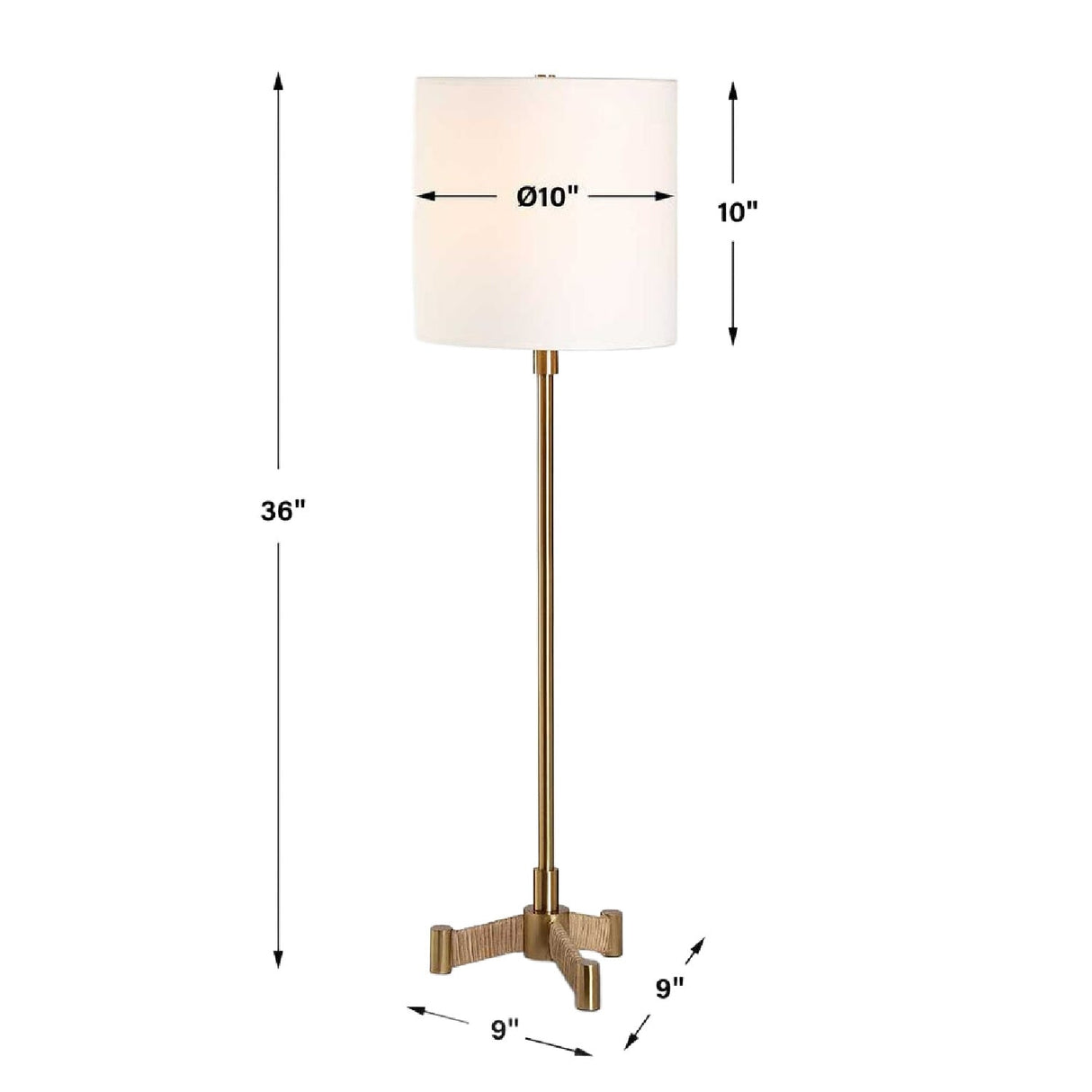 Gold Metal Base Buffet Lamp by Uttermost Lautoka, alternate view 4