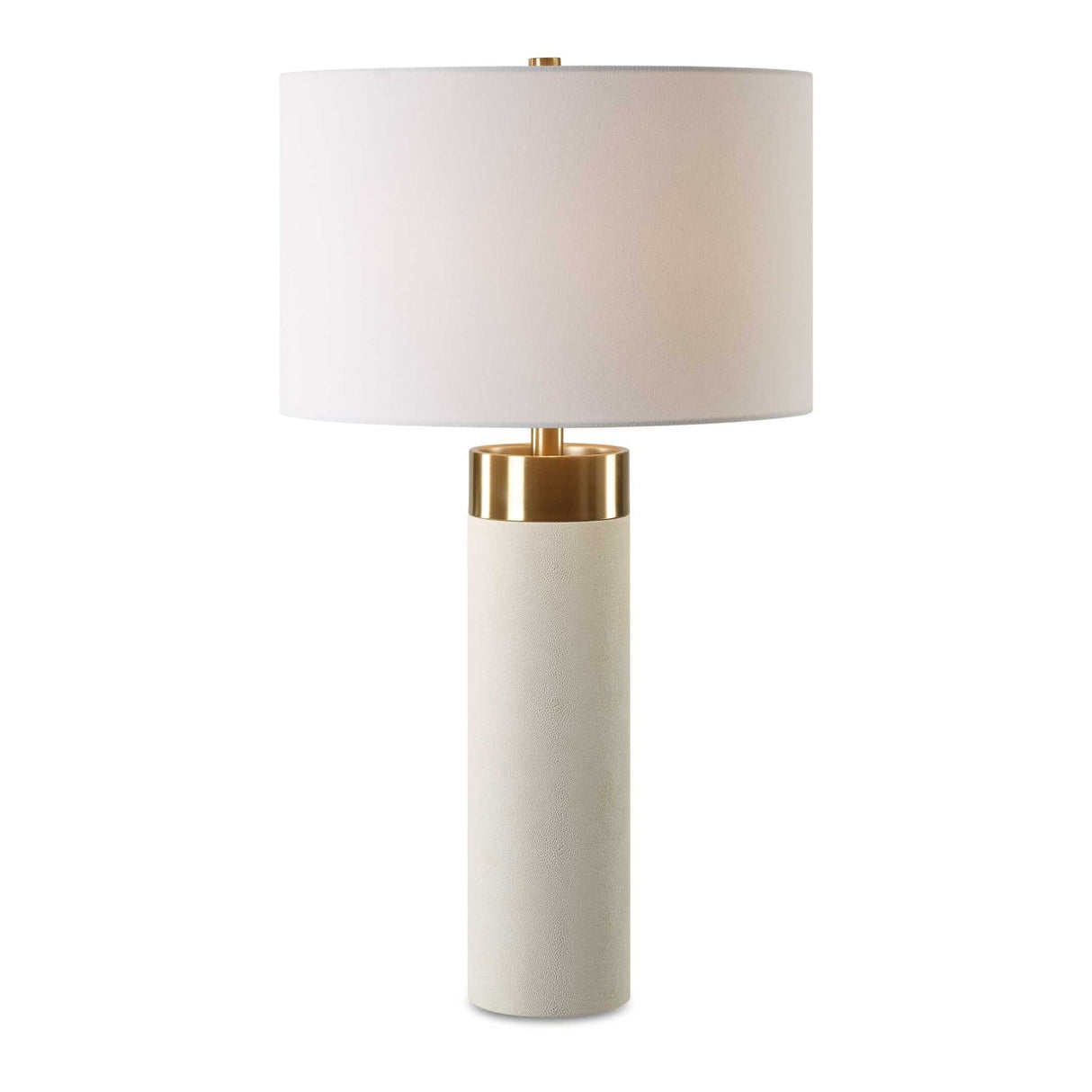 Modern European furniture - Cylindrical White Shagreen Table Lamp - www.oroa.com