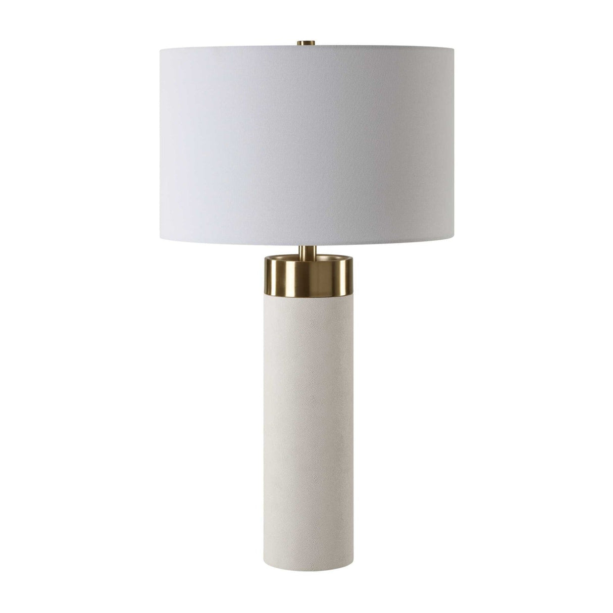 Modern European furniture - Cylindrical White Shagreen Table Lamp - www.oroa.com